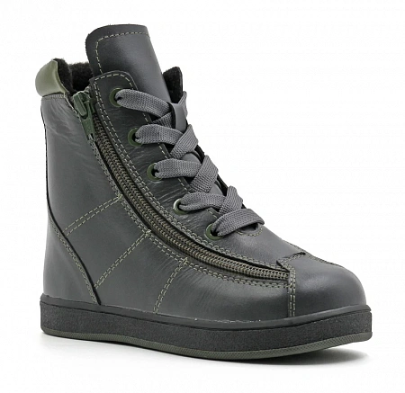 Ботинки ортопедические детские утепленные Ортомода 2559-Х-104 серые с высоким берцем и молнией фото 1