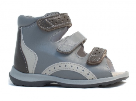 Сандалии ортопедические детские с открытым носом Орфея Б2-105-037-075-1 кожаные с тремя застежками фото 1