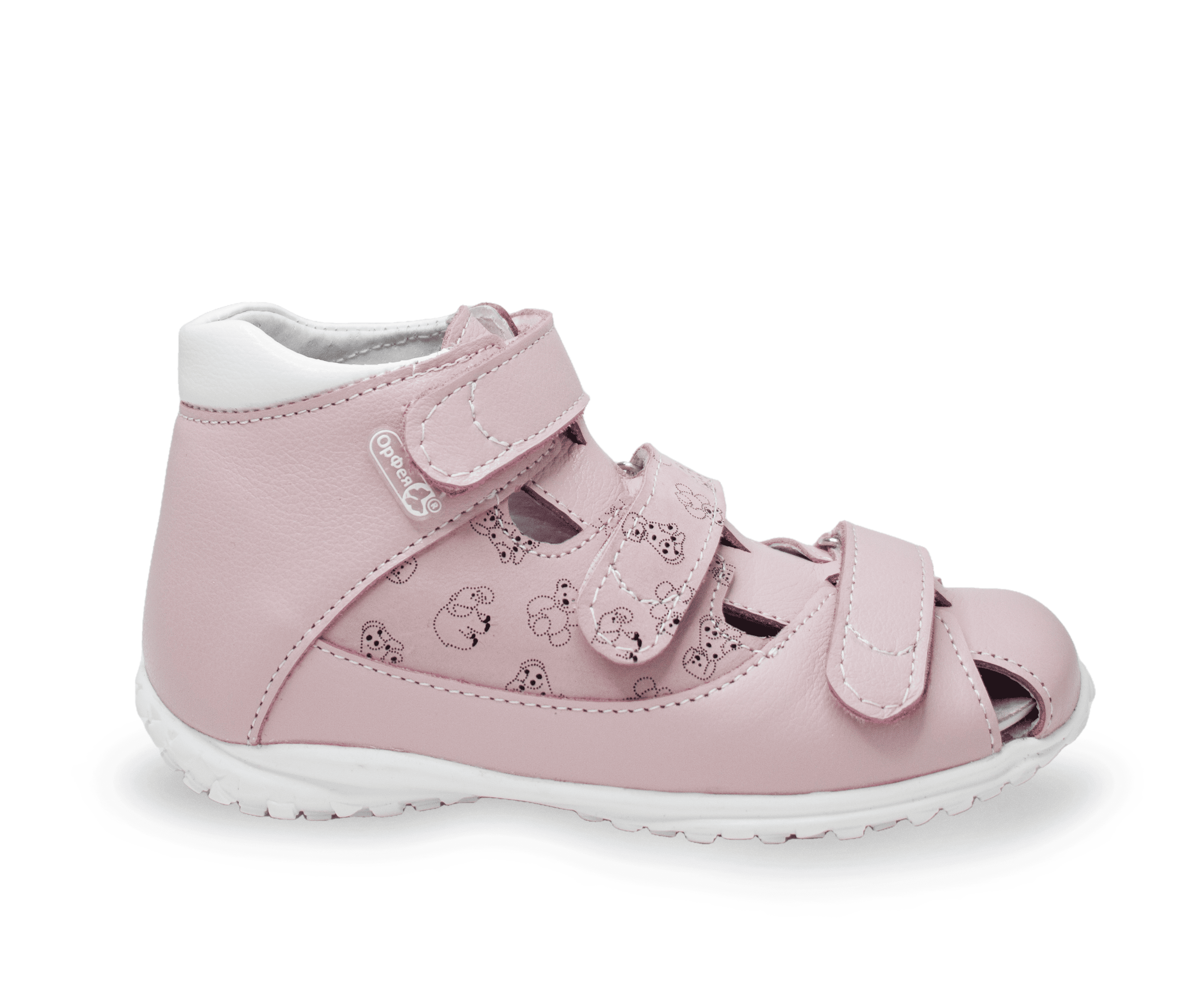 Сандалии детские ортопедические с закрытым носом Орфея Б3-202-104-057-1 кожаные розовые фото 6