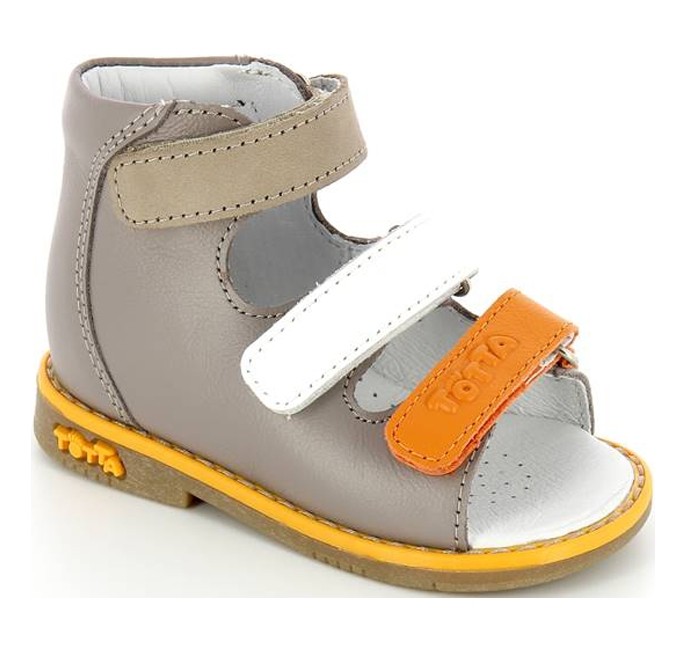 Босоножки  детские открытый нос, цв.бежевый/белый/оранжевый 050/2-КП-191,18,99,15 фото 1