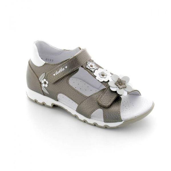 Босоножки  детские с открытым носом, бронза/белый 1131/1-КП-555,29 фото 1