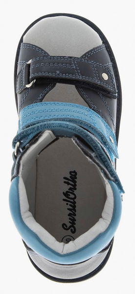 Сандалии на липучке детские ортопед. с открытым носом (цвет синий\голубой) 23-103-1 фото 3