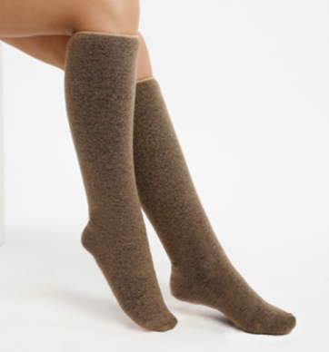 Гольфы меховые стрейч, шерсть натуральная, цвет коричневый (верблюд) фото 1