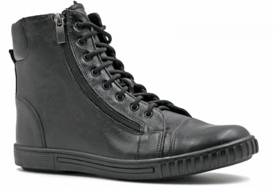 Кеды ортопедические подростковые Ортомода 2247-Х-101-24 черные с высоким берцем фото 1