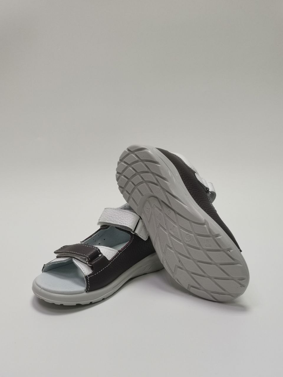 Босоножки  детские с открытым носом, серо-сиреневый/белый 0231/1-КП-710,709 фото 4